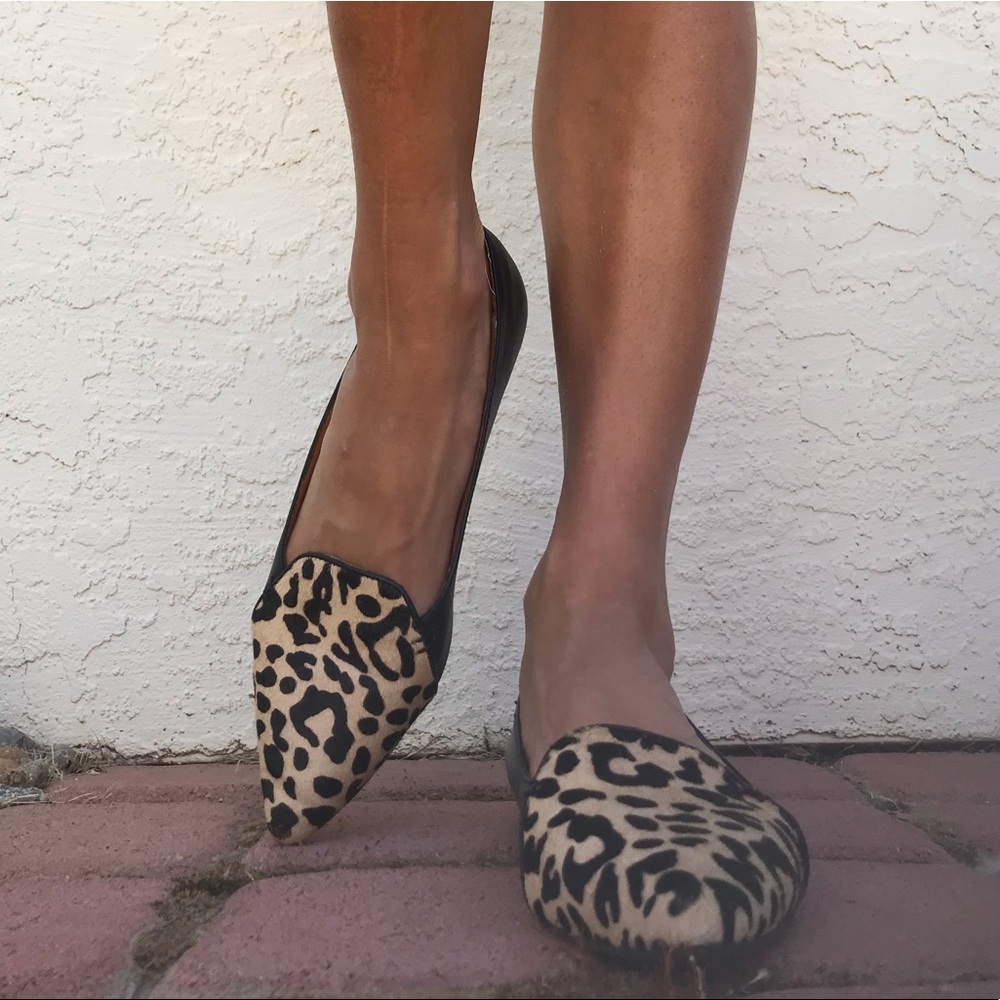 pointed toe cheetah flats
